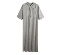 RUMAOZIA Veste musulmana Uomo Caftano Musulmano Abaya Abaya Abiti Da Uomo Lungo Islamico Thobe Caftano Medio Oriente Abiti Arabi Saudita Abiti Turchi Abiti da preghiera per gli uomini, O grigio.,