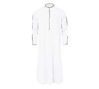 RUMAOZIA Veste musulmana Uomo Caftano Musulmano Abaya Uomo Manica Lunga Medio Oriente Arabi Saudita Abiti di Cotone Lino Abiti Ethno Thobe Abbigliamento Arabo Abbigliamento Preghiera per Uomo, O