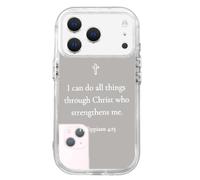 RUMDEY Christian Bibbia Verse Cross Custodia per iPhone 17 Pro Max Specchio Case 6.9 pollici, Bianco Carino Motivo Stampa Design Trasparente Cover Antiurto Morbido TPU Protezione Trasparente Funda per