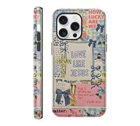 RUMDEY Custodia per iPhone 16 Pro Max da 6,9 pollici, con collage di croce cristiana, grazioso Gesù Bibbia, versi floreali, protettiva, antiurto, in silicone, ibrida, a 2 strati, per donne, ragazze e