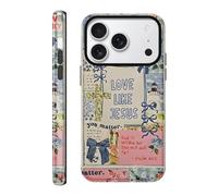 RUMDEY Custodia per iPhone 17 Pro da 6,3 pollici, con collage di croce cristiana, grazioso Gesù Bibbia, versi floreali, protettiva, antiurto, in silicone, ibrida, a 2 strati, per donne, ragazze