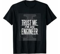 rumin Men's Trust Me I'm an Engineer Fun Tee T Shirt Black M