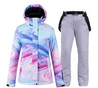 RUMITY Completo Sci Invernale da Donna Outdoor Singolo Bordo e Doppio Bordo Tuta da Sci Caldo e Ispessito Set(Stile 2,L)