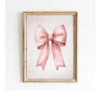 Rumlly Beautiful Pink Bow Girl Heart Love Girl's Room Home Decoration Posters and Prints Canvas Painting Wall Art Picture 30X40cm Unframed
