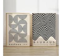 Rumlly Boho Bauhaus Artwork Poster Mid Century Modern Wall Art Canvas Painting Retro Print Picture Living Room Interior Decoration 40x60cmx2 No Frame