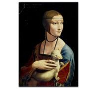 Rumlly Dipinti su tela La Dama con l'ermellino, Riproduzioni sul muro di Leonardo Da Vinci Famoso dipinto su tela 70x100 cm Senza cornice