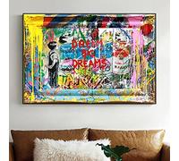 Rumlly Dream Big Dreams Slogan Quadro su Tela Street Graffiti Art Poster e Stampe Quadri su Tela Immagini per Soggiorno Decorazioni per la casa 80x120 cm Senza Cornice