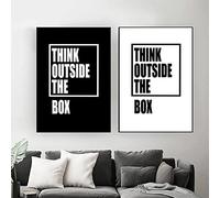 Rumlly Motivazionale Think Outside The Box Poster Citazioni Ispiratrici Tela Pittura Lettera Wall Art Print Living Room Decor 50x70cmx2 Frameless