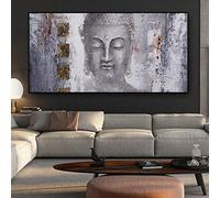 Rumlly Pittura astratta del viso di Buddha su tela Poster e stampe Cuadros Immagini di arte della parete per soggiorno Camera da letto Home Decor 70x140 cm senza cornice