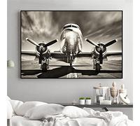 Rumlly Quadro su tela nordico Aereo in bianco e nero Poster e stampe Cuadros Decor Immagine per soggiorno Decorazioni per la casa Murale 50x70cm Senza cornice