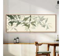 Rumlly Stampa su tela orizzontale con pianta verde salvia, sfondo bianco e verde, paesaggio, poster artistico da parete per soggiorno, arredamento per la casa, 40x120 cm, senza cornice