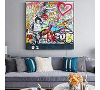 Rumlly Street Graffiti Art Never Give Up Dipinti su tela sul muro Poster e stampe Arte astratta Immagini su tela Home Decor-60x60cm Senza cornice