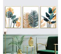 Rumlly Tropicale Conifera Palma Foglia Su Tela Pittura Nordic Poster Stampa Wall Art Immagini Soggiorno Cucina Complementi Arredo Casa 60x90cmx3 Senza Cornice