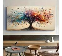 Rumlly Vibrant Tree of Life Vibrant Extra Large Canvas Wall Art Abstract Painting Geometric Patterns for Living Room Bedroom(30x60cm/Wrapped Canvas)