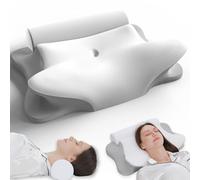 RUMMY Cuscino Cervicale 2-in-1 in Memory Foam, Supporto Ergonomico per il Collo, Cuscino con Federa Lavabile, Ideale per Dormienti a Pancia in Giù e su Fianco