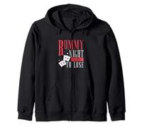 Rummy Night prepararsi a Perdere Divertenti Giochi di Carte Un Giocatore di ramino Felpa con Cappuccio