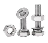 Rummyluck Acciaio Inox Kit di Bulloni Esagonali con Dadi, Rondelle Piatte e Rondelle Elastiche, Completamente Filettati M12x70mm (2 Set)