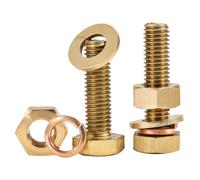 Rummyluck Kit di Viti Bulloni Esagonali con Dadi, Rondelle Piatte e Rondelle Elastiche in Ottone M12x70mm (1 Set)