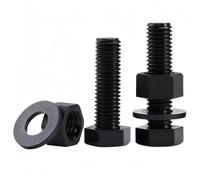 Rummyluck M10x80mm Kit Assortimento di Bulloni Esagonali, Dadi e Rondelle Piatte in Nylon Nero (5 Set)