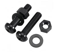 Rummyluck M2.5x8mm Kit Assortimento di Viti a Testa Tonda Phillips con Dadi e Rondelle Piatte in Nylon Nero (50 Set)