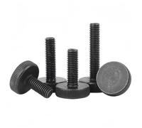 Rummyluck M4x12mm Viti Zigrinate a Testa Piatta Nero Viti di Serraggio a Mano in Acciaio al Carbonio 20 Pezzi
