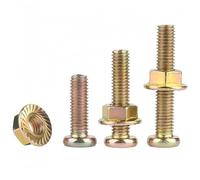 Rummyluck M6x30mm Set di Bulloni e Dado Esagonale, Viti a Brugola e Dadi Flangiati Seghettato (50 pcs)