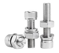 Rummyluck Set di Viti e Dadi e Rondelle, Kit di Viti a Testa Esagono Incassato M16x100mm con Dadi e Rondelle Piatte/Elastiche in Acciaio Inossidabile (1 Set)