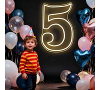 RUMONZS Numero luminoso LED in acrilico, lettere luminose trasparenti decorative alimentate tramite USB, grande segno numerico luminoso per compleanno, luce notturna, festa, anniversario, Natale