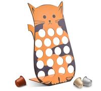 Rumsfel Porta Capsule Caffe, Supporti per Capsule, Portacapsule caffè a forma gatto, Contiene 12 capsule, Design minimalista con la silhouette di un gatto Base stabile e antiscivolo
