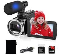Rumyums Videocamera UHD 4K 48 MP Vlogging Camera Recorder 3.0 pollici IPS Screen 18X Zoom Camcorder Camera con microfono per bambini, adolescenti, studenti, principianti (nero)