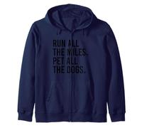 Run all The Miles Pet all The Dog Meme Divertente Corridore Cane Felpa con Cappuccio
