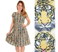 Run and Fly Stampa Tigre Abito Bizzarro Animale 8 10 12 14 16 18 20 Cotone