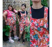 Run and Fly Tiger Lily Pantaloncini in Cotone Twill Rosa Dungaree Senza Maniche