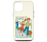 Run Away From Our Problems Sarcastic Retro Funny Adult Humor Custodia per iPhone 12/12 Pro