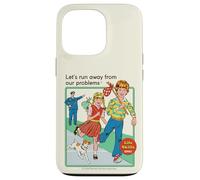 Run Away From Our Problems Sarcastic Retro Funny Adult Humor Custodia per iPhone 13 Pro
