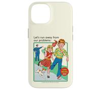 Run Away From Our Problems Sarcastic Retro Funny Adult Humor Custodia per iPhone 14