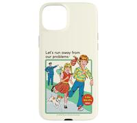 Run Away From Our Problems Sarcastic Retro Funny Adult Humor Custodia per iPhone 15 Plus