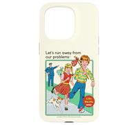 Run Away From Our Problems Sarcastic Retro Funny Adult Humor Custodia per iPhone 15 Pro