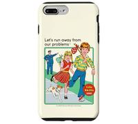 Run Away From Our Problems Sarcastic Retro Funny Adult Humor Custodia per iPhone 7 Plus/8 Plus
