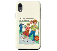 Run Away From Our Problems Sarcastic Retro Funny Adult Humor Custodia per iPhone XR