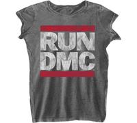 Run DMC DMC Logo Burnout Charcoal Grey L Donna Maglietta