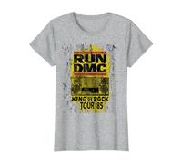 Run DmC King of Rock Tour Maglietta, Donna, Grigio Melange, S