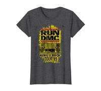 Run DmC King of Rock Tour Maglietta, Donna, Grigio Scuro, XL