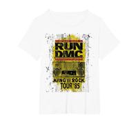 Run DmC King of Rock Tour Maglietta, Donna Plus-Size, Bianco, 1X