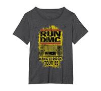 Run DmC King of Rock Tour Maglietta, Donna Plus-Size, Grigio Scuro, 3X