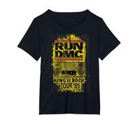 Run DmC King of Rock Tour Maglietta, Donna Plus-Size, Nero, 5X
