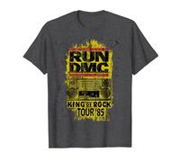 Run DmC King of Rock Tour Maglietta, Uomo, Grigio Scuro, 5XL
