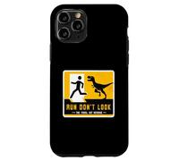 Run Don't Look The Fossil Got Revenge cartello dinosauro coordinato Custodia per iPhone 11 Pro