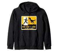 Run Don't Look The Fossil Got Revenge cartello dinosauro coordinato Felpa con Cappuccio