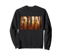 Run Graphic Art for Runners, Vintage, Marathon Trail Retro Felpa